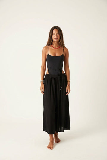 Women's Sleek Rayon Tank and Wide Leg Flowy Pants Resort Set